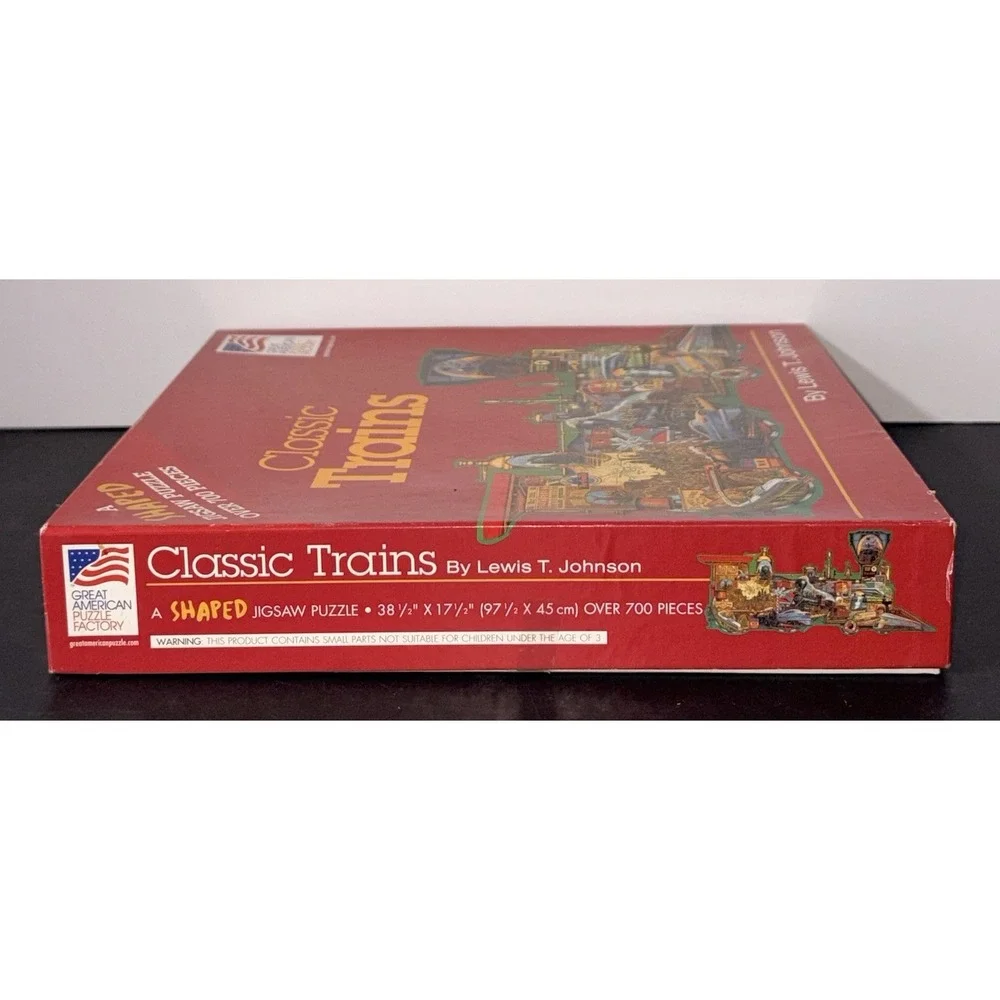Classic Trains Lewis T Johnson 700 pc Train Shaped 38.5 X 17.5